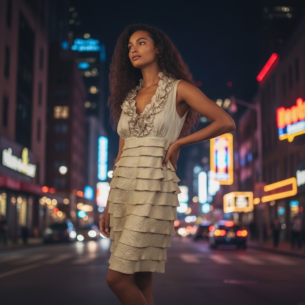 London Times Champagne Sheen Dress